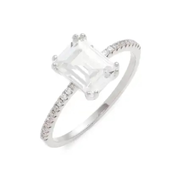 Nordstrom Jewelry - Nordstrom Radiant Emerald Cut Pave Statement Cocktail Cubic Zirconia Ring::NWT::